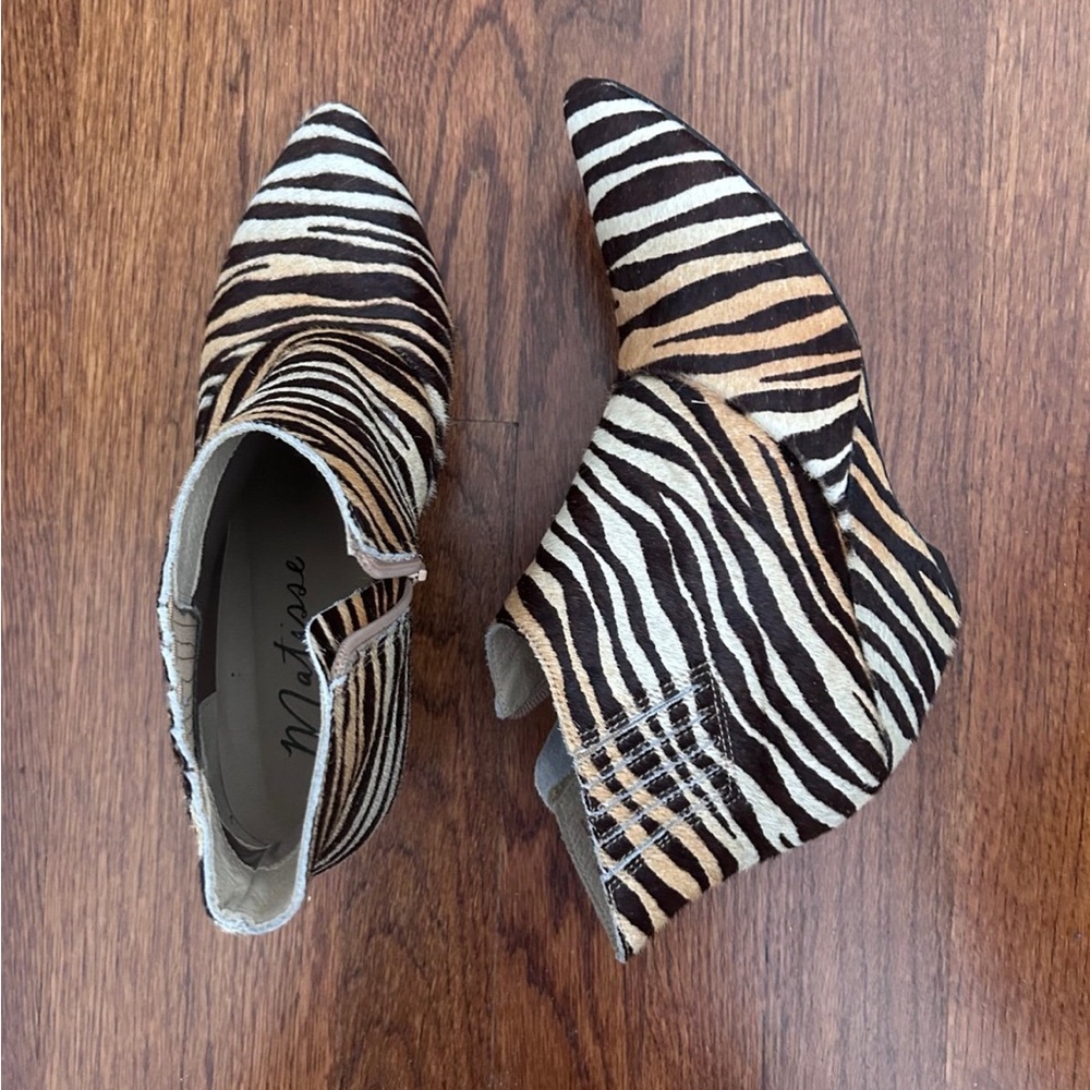 Zebra Print Ankle Boots